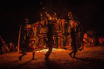 Masked Baining Fire Dancers Papua New Guinea 1